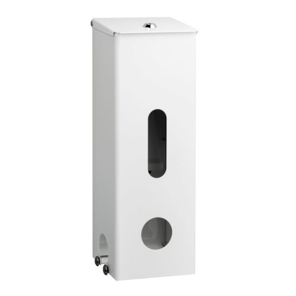 WC-paperiteline 3165, 3-rullan, 130 x 398 x 130 mm, valkoinen metalli